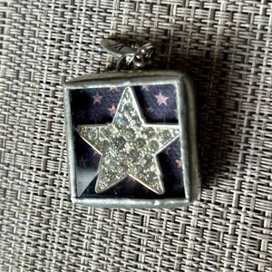 Jewel Kade Swarovski Crystals Star Pendant Pewter Beveled Shadow Box Style Charm
